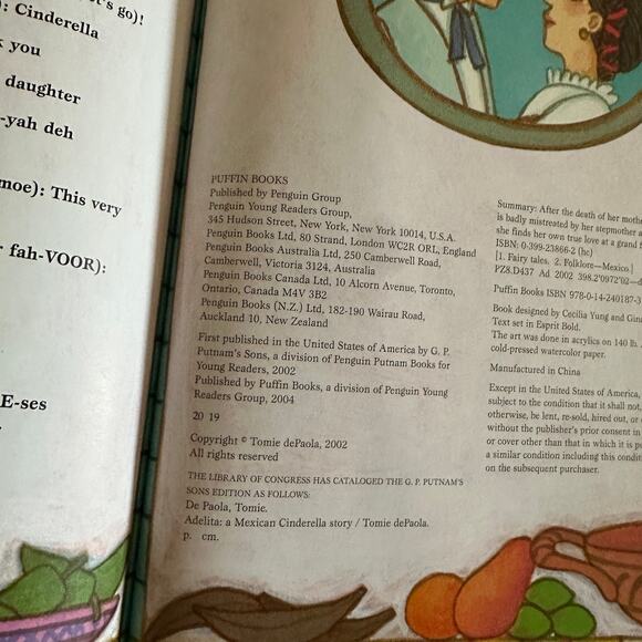 Vintage 2002 Tomie dePaola Adelita A Mexican Cinderella Story Hardcover Book - Picture 3 of 11